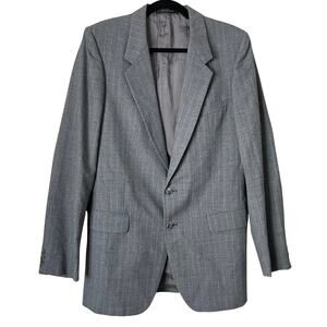 Vintage Yves Saint Laurent Blazer Mens 40 Gray Single Breasted‎ Luxury Preppy